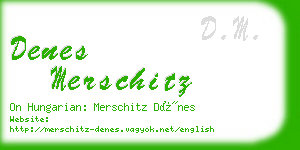 denes merschitz business card